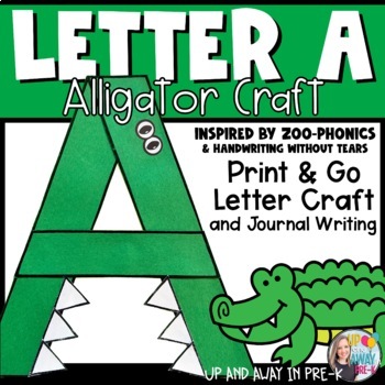 Letter A Craft & Journal Writing - Zoo Letter Craft - A for Alligator ...